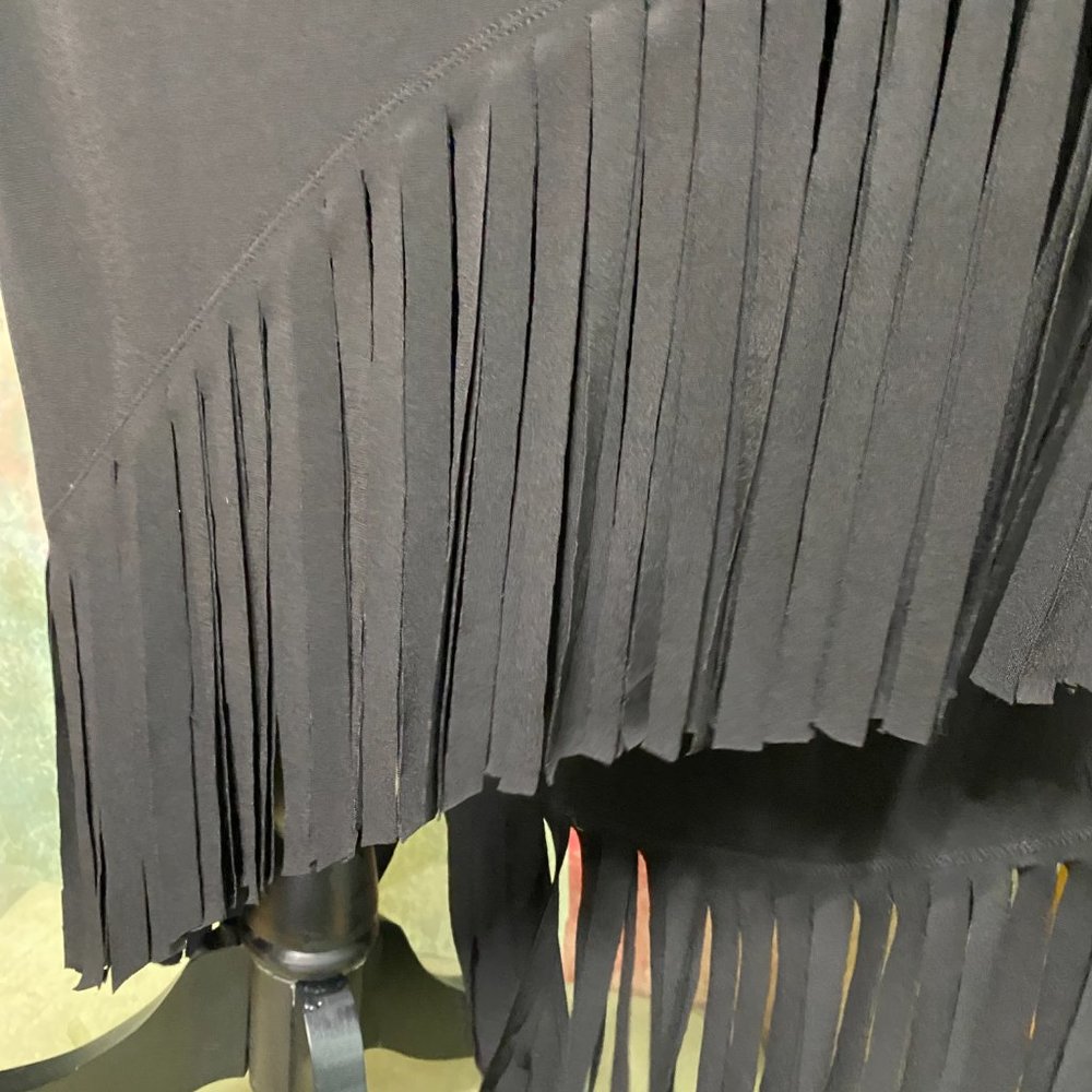 Rare Find 📌Calvin Klein Asymmetrical Dress with Wide Fringes - Picture 10 of 16